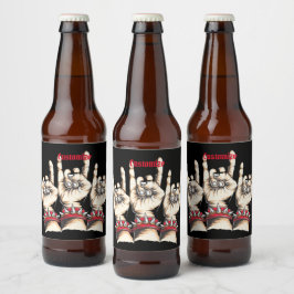 Etiqueta Para Botella De Cerveza Cuernos negros arriba