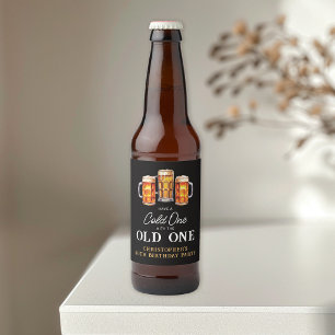 Etiqueta Para Botella De Cerveza Cumpleaños 50 con Cerveza Fría con el Viejo