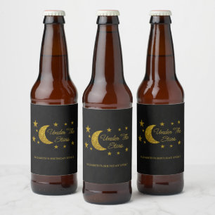 Etiqueta Para Botella De Cerveza Cumpleaños De Debajo De Las Estrellas