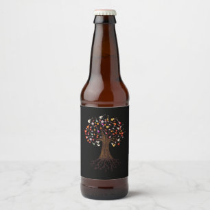 Etiqueta Para Botella De Cerveza Cumpleaños de guitarra del árbol del guitarrista