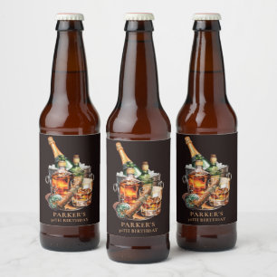 Etiqueta Para Botella De Cerveza Cumpleaños de los hombres azucarados y azucarados 