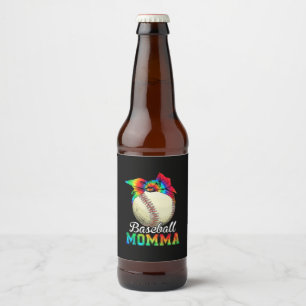 Etiqueta Para Botella De Cerveza Cumpleaños de Mamá de Béisbol Arte Madre