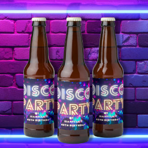 Etiqueta Para Botella De Cerveza Cumpleaños del Fiesta Disco