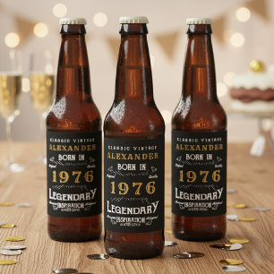 Etiqueta Para Botella De Cerveza Cumpleaños Legendario 50 Nació en 1976 Vintage Neg