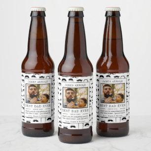 Etiqueta Para Botella De Cerveza Curioso bigote imprime foto del Día del Padre feli