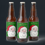 Etiqueta Para Botella De Cerveza Cute Santa Claus Merry Christmas Gift Tag Wine Lab<br><div class="desc">Cute Santa Claus Merry Christmas Gift Tag</div>