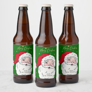 Etiqueta Para Botella De Cerveza Cute Santa Claus Merry Christmas Gift Tag Wine Lab