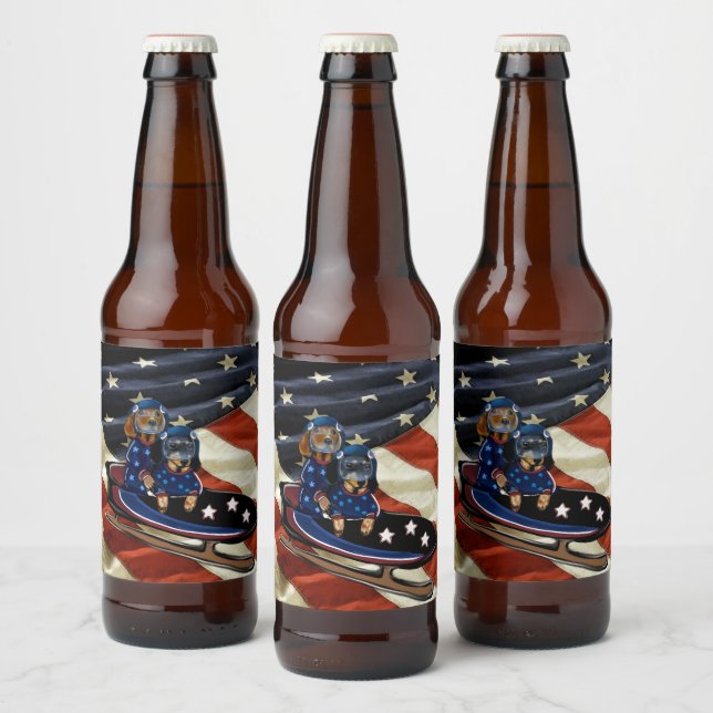 ETIQUETA PARA BOTELLA DE CERVEZA DACHSHUND  (Botellas)