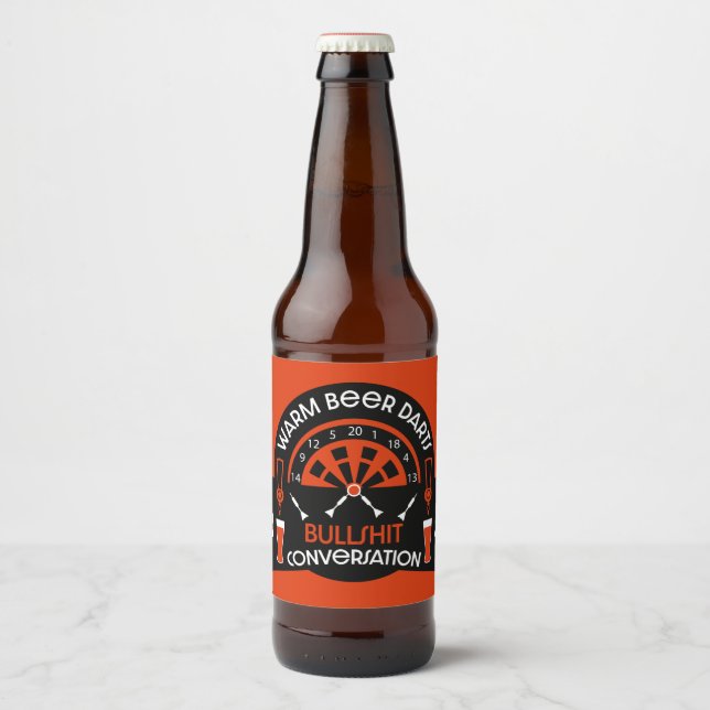 Etiqueta Para Botella De Cerveza Dardos Clásicos de Pub (Anverso)