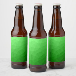 Etiqueta Para Botella De Cerveza Degradado verde claro malla geométrica patrón bril