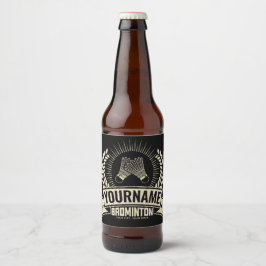 Etiqueta Para Botella De Cerveza Deportes de raqueta con nombre de jugador de bádmi