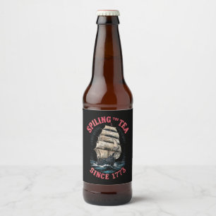 Etiqueta Para Botella De Cerveza Derramamiento del té desde 1773 4 de julio