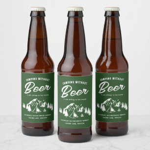Etiqueta Para Botella De Cerveza Despedida de soltera divertida de camping