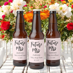 Etiqueta Para Botella De Cerveza Despedida de Soltera Future Mrs Blush Rosa 