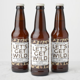 Etiqueta Para Botella De Cerveza Despedida de soltera salvaje con guepardos 