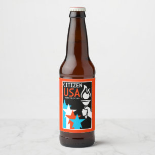 Etiqueta Para Botella De Cerveza Día de la Independencia de Estados Unidos