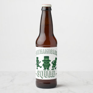 ETIQUETA PARA BOTELLA DE CERVEZA DÍA DE SAN PATRICIOS - ESCUADRÓN DE TRAVESURAS