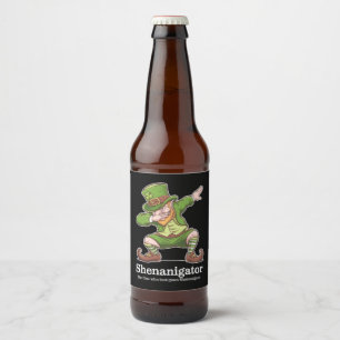 Etiqueta Para Botella De Cerveza Día de Simpatizantes Shenanigator Dabbing Leprecha