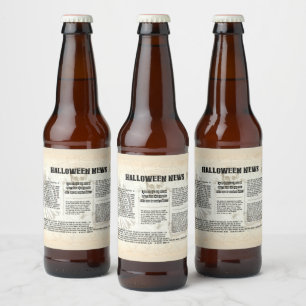 Etiqueta Para Botella De Cerveza Diario de Halloween Vintage