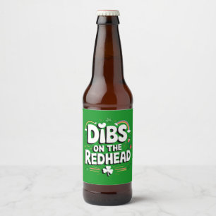 Etiqueta Para Botella De Cerveza Dibs On The Redhead Funny St Patrick's Day