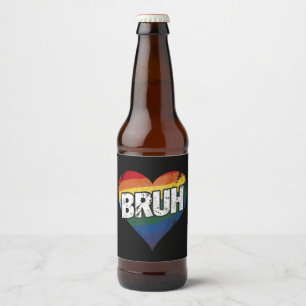Etiqueta Para Botella De Cerveza Dicho divertido del meme Bruh Saludo de hermano Or