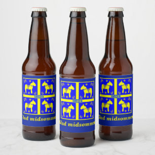 Etiqueta Para Botella De Cerveza diseño escandinavo,Personalized Glad midsommar
