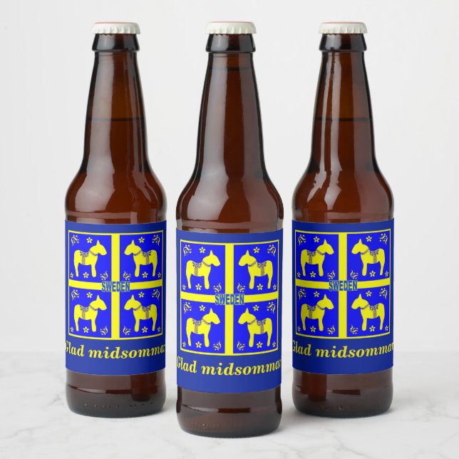 Etiqueta Para Botella De Cerveza diseño escandinavo,Personalized Glad midsommar (Botellas)
