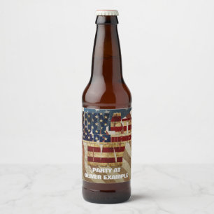 Etiqueta Para Botella De Cerveza Diseño Vintage del Día de la Independencia del 4 d