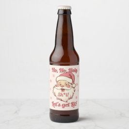 Etiqueta Para Botella De Cerveza Diviértete Ho Ho Fiesta Retro de Navidad de Santa