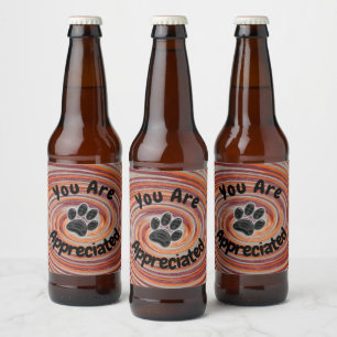 Etiqueta Para Botella De Cerveza Dog Walker Groovy Paw Imprimir sitio Mascota color
