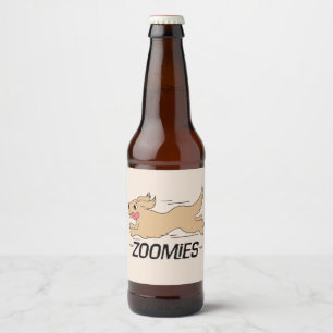 Etiqueta Para Botella De Cerveza Dog Zoomies Funny