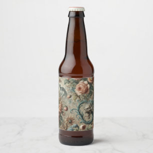 Etiqueta Para Botella De Cerveza Doom habitable - Diseño floral gótico victoriano