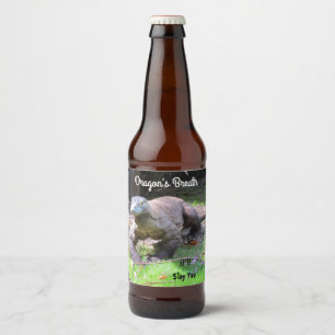 Etiqueta Para Botella De Cerveza Dragón Komodo: Etiqueta de vino de aliento / cerve