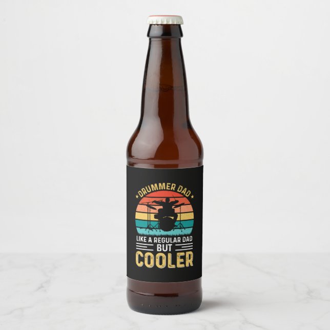 Etiqueta Para Botella De Cerveza Drummer Dad (Anverso)