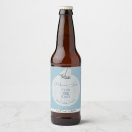 Etiqueta Para Botella De Cerveza Ducha de Novia Costera Barco Raya 