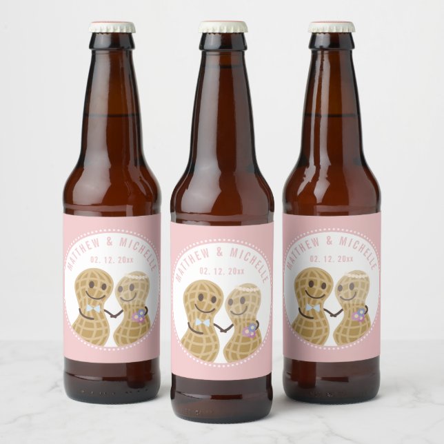 Etiqueta Para Botella De Cerveza Ducha De Novias Boda Rosa (Botellas)