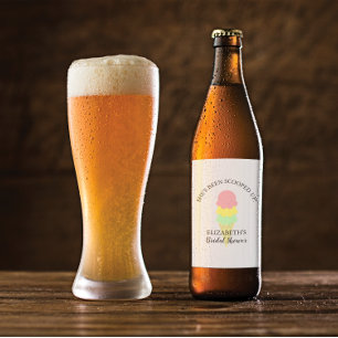 Etiqueta Para Botella De Cerveza Ducha nupcial con crema de hielo
