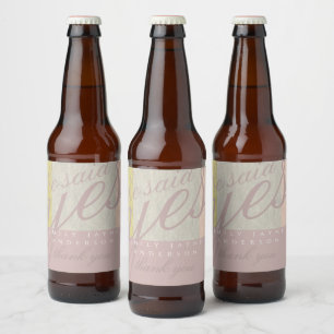 Etiqueta Para Botella De Cerveza Dusky Pink Modern Bridal Shower