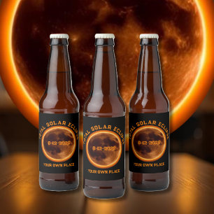 Etiqueta Para Botella De Cerveza Eclipse Total de Sol 12 de agosto de 2026