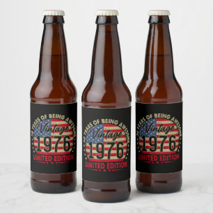 Etiqueta Para Botella De Cerveza Edición Limitada Cumpleaños 50 Aniversario 1976 Vi