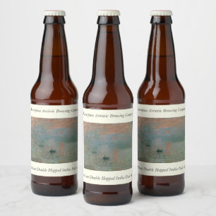 Etiqueta Para Botella De Cerveza El amanecer de la impresión de Claude Monet (levan