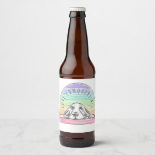 Etiqueta Para Botella De Cerveza el amor conquista todo perro arcoíris basset hound