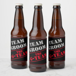 Etiqueta Para Botella De Cerveza El aseo del equipo G-Team