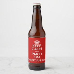 Etiqueta Para Botella De Cerveza El cumpleaños personalizado guarda calma y va de
