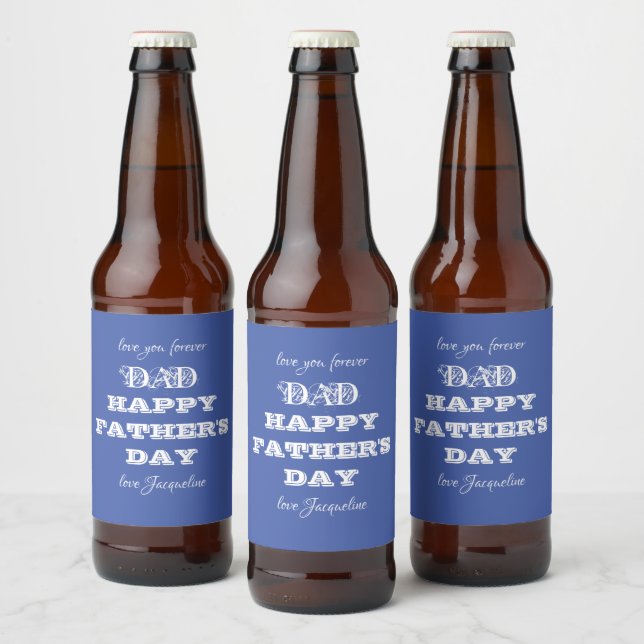 Etiqueta Para Botella De Cerveza El día del padre nombre personalizado  moderno 