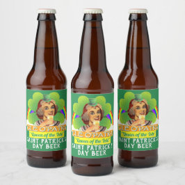 Etiqueta Para Botella De Cerveza El día festivo de San Patricio Cleopatra Pun Irish