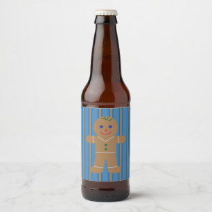 Etiqueta Para Botella De Cerveza El hombre divertido y divertido del pan de jengibr