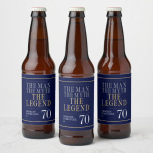 Etiqueta Para Botella De Cerveza El Hombre El Mito La Leyenda 70 Cumpleaños