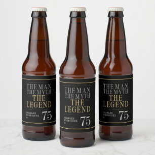Etiqueta Para Botella De Cerveza El Hombre El Mito La Leyenda 75 Cumpleaños