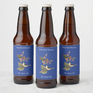 Etiqueta Para Botella De Cerveza El Hummingbird de garganta roja o gélida